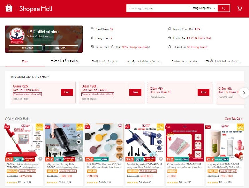 Cây lau nhà tự vắt TMD official Store