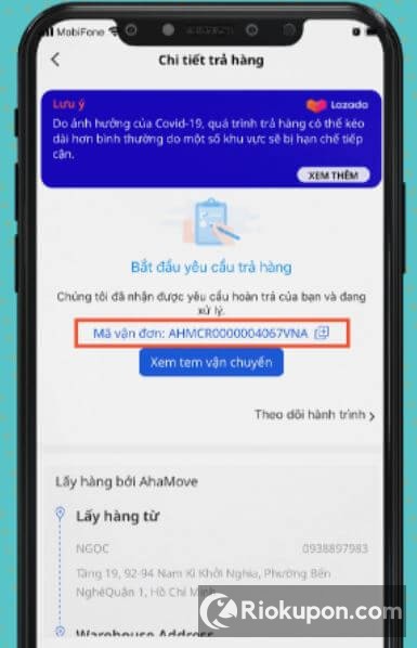 Chọn phương thức vận chuyển khi đổi trả hàng Lazada