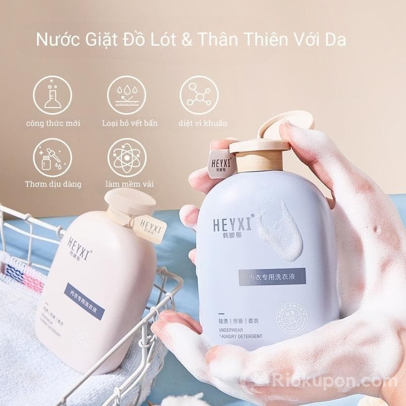 Nước giặt Heyxi Han Yuanxi chai màu tím, hương oải hương