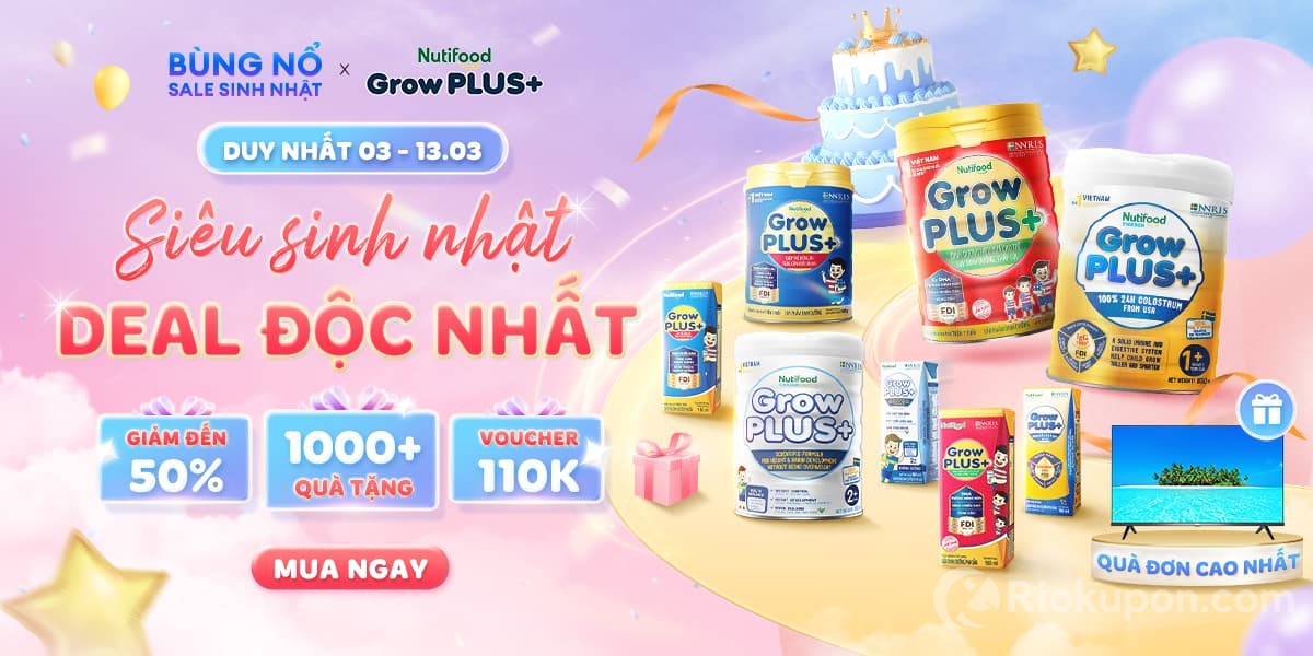 Nutifood Sale Sinh Nhật Lazada 3.3: Top 5 sản phẩm deal hot