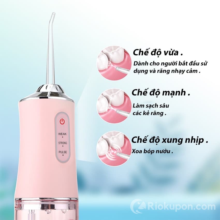 Máy tăm nước SeaSy SS66 với lực phun mạnh 120 PSI phù hợp niềng răng
