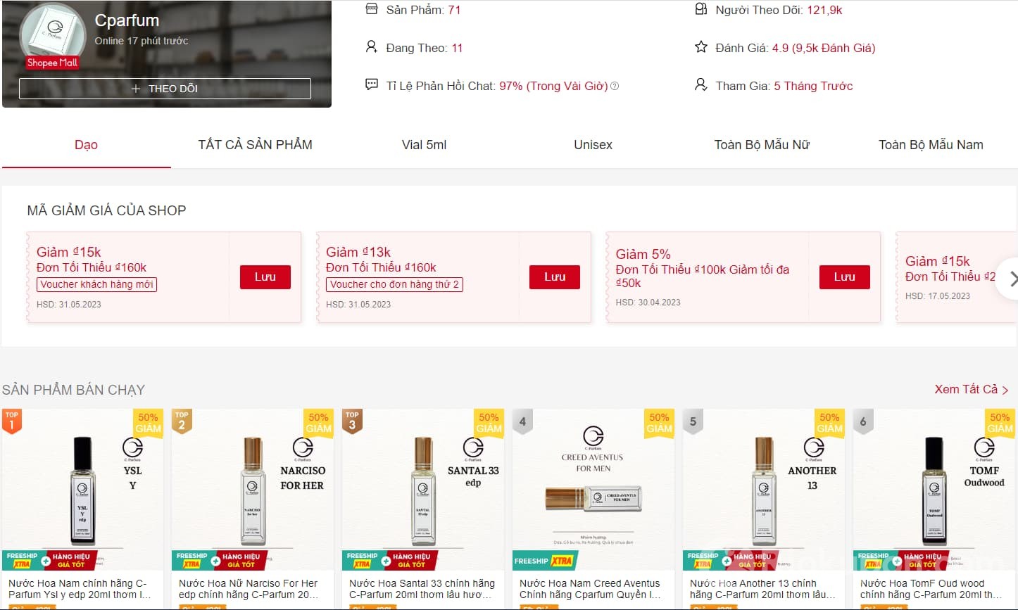 Shop Cparfum bán nước hoa chính hãng