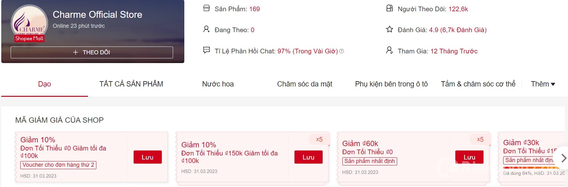 Shop Charme Official Store nước hoa