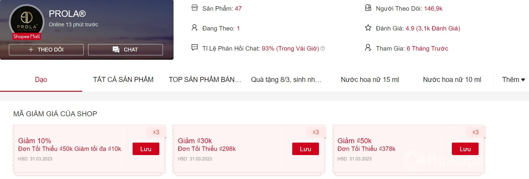 Shop PROLA nước hoa chính hãng