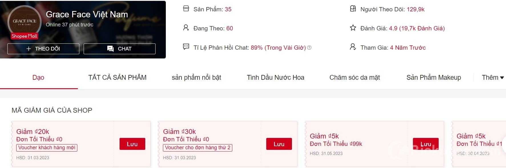 Grace Face Việt Nam shop nước hoa