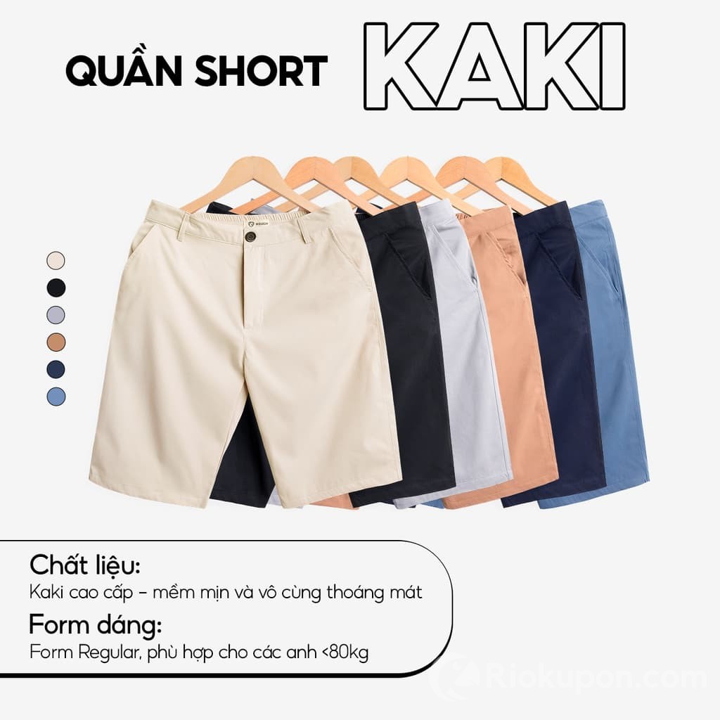 Quần short kaki Hàn Quốc màu sắc trẻ trung, chất vải mềm mịn