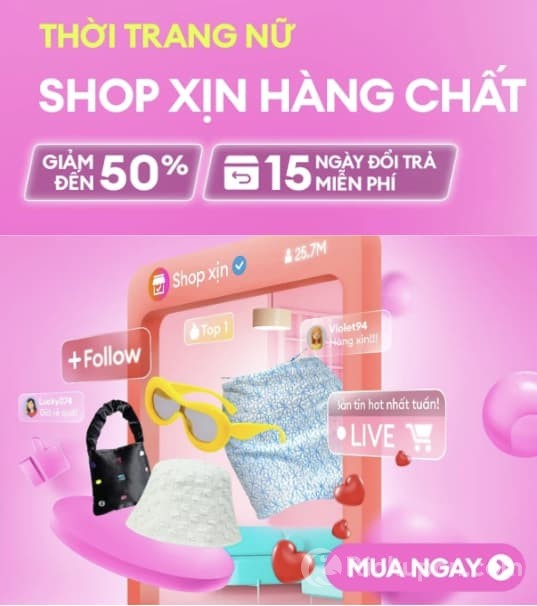 Tiệc sale thời trang nữ chỉ có tại Lazada 25.4: Top 5 shop thời trang sale đến 50% cùng nhiều voucher hấp dẫn