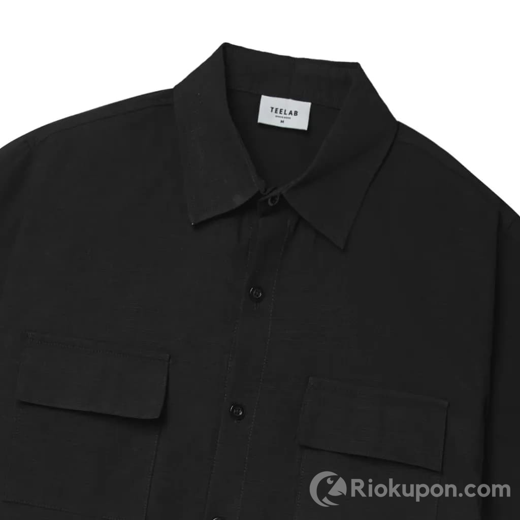 Áo sơ mi đũi cộc tay form rộng Teelab
