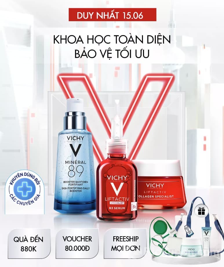 Siêu sale mỹ phẩm Vichy chính hãng trên Shopee 15.6
