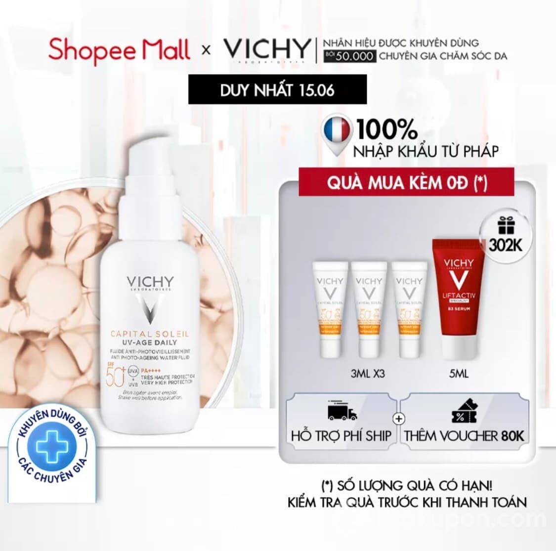 Gel chống nắng Vichy Capital Soleil UV Age daily phiên bản mới