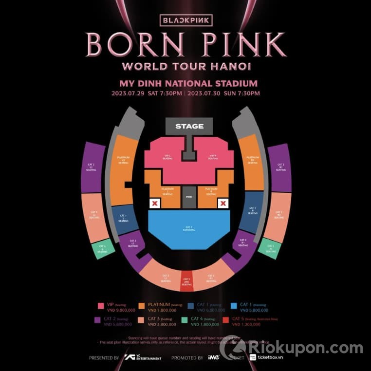 Bảng giá vé concert Blackpink Born Pink 2023 tại Hà Nội