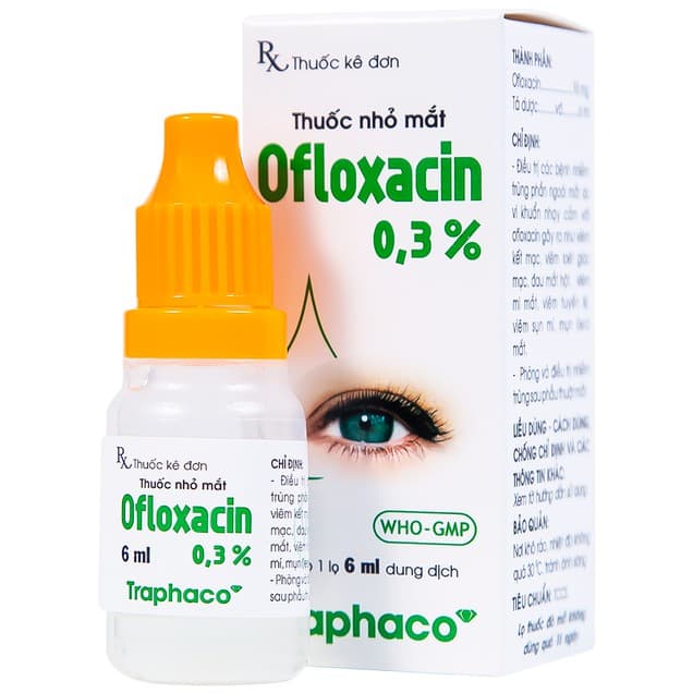 Thuốc nhỏ mắt Ofloxacin 0.3% dùng trị đau mắt đỏ do vi khuẩn