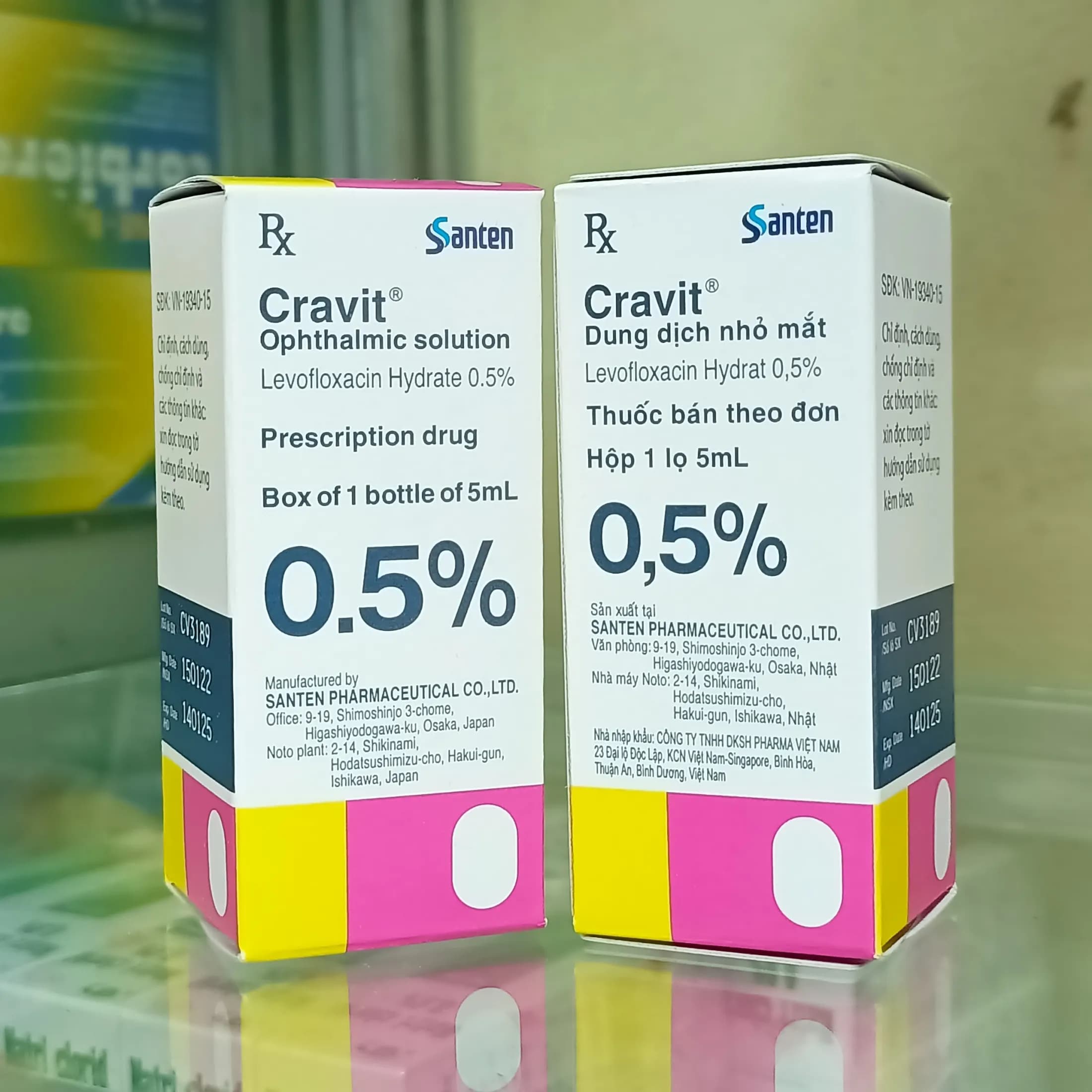 Thuốc nhỏ mắt Cravit 0.5% trị đau mắt đỏ