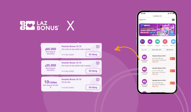 Hướng dẫn săn voucher Bonus Lazada và cách sử dụng