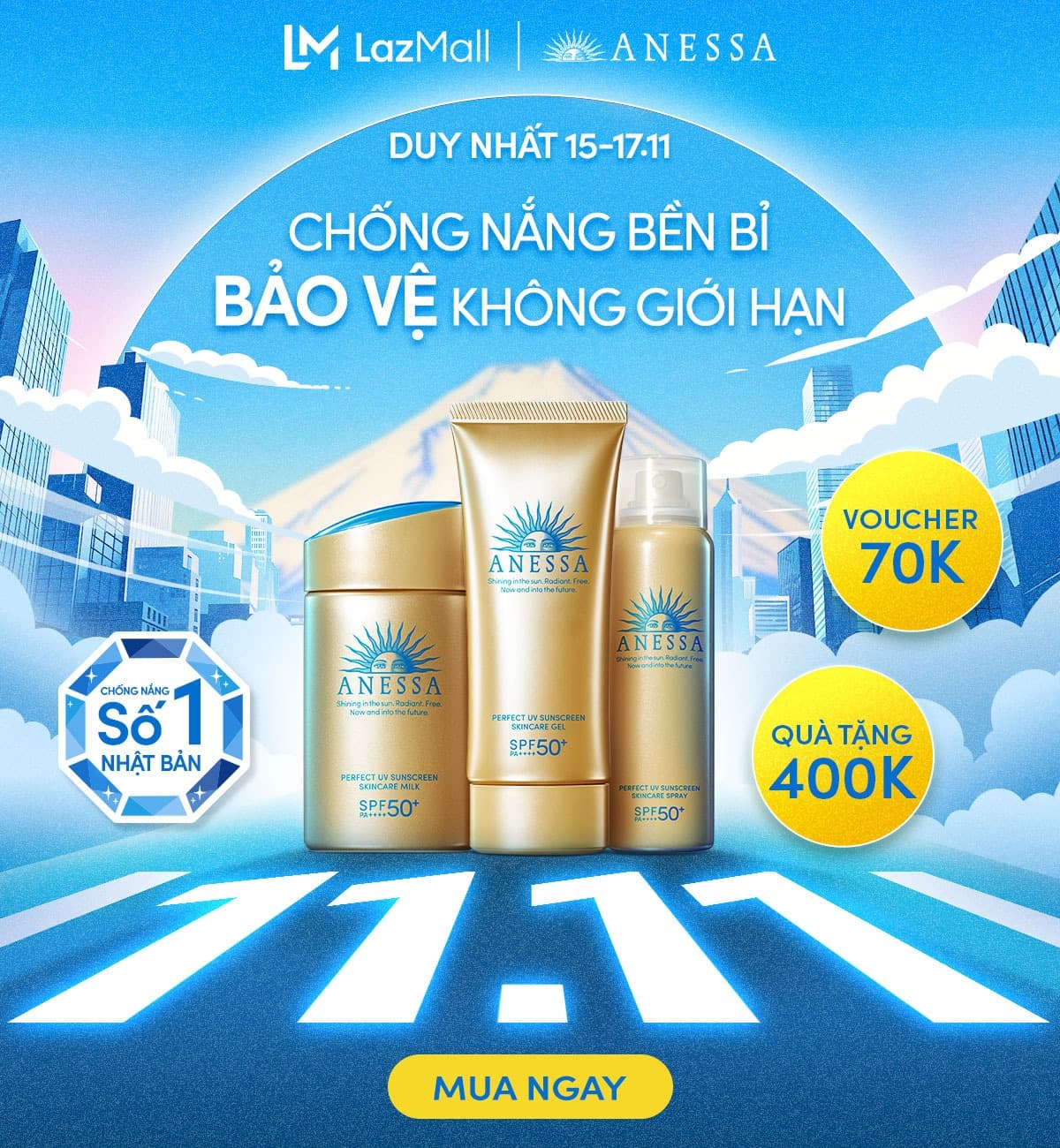 Sản phẩm chống nắng Anessa khuyến mãi