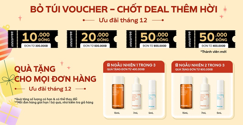 Innisfree ưu đãi Lazada 12.12