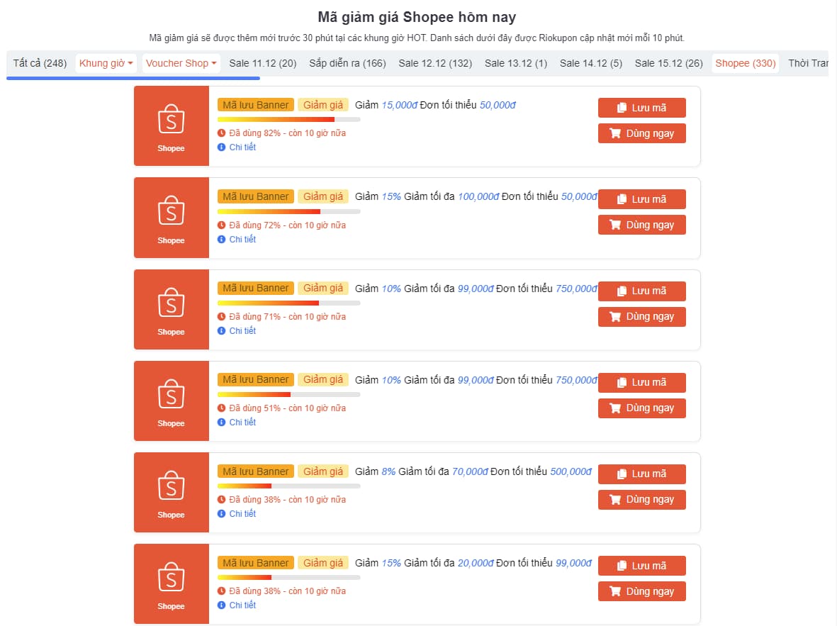 Tận dụng mã giảm giá khi săn sale trên Shopee