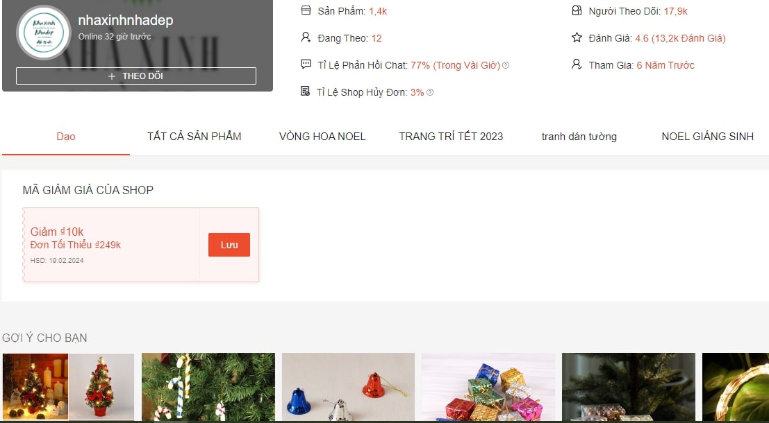 Cây thông Noel Nhaxinhnhadep Shopee
