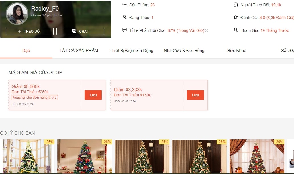 Cây thông Noel Radley_F0 Shopee