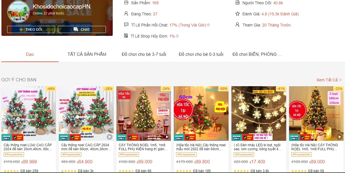 Cây thông Noel KhosidochoicaocapHN Shopee