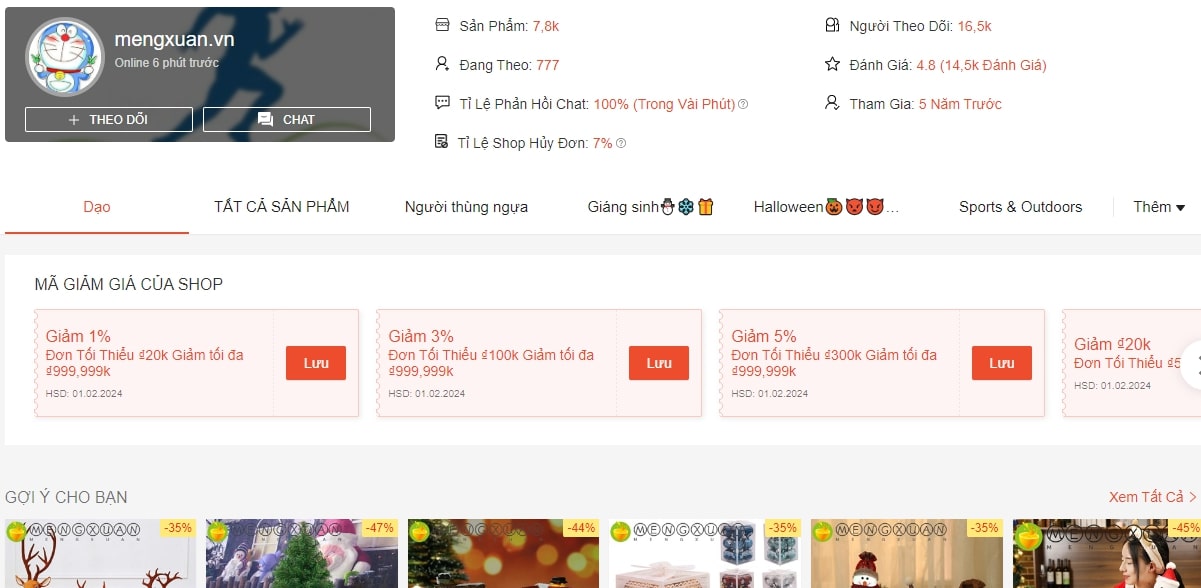 Cây thông Noel Mengxuan.vn Shopee