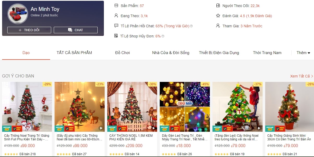 Cây thông Noel An Minh Toy Shopee