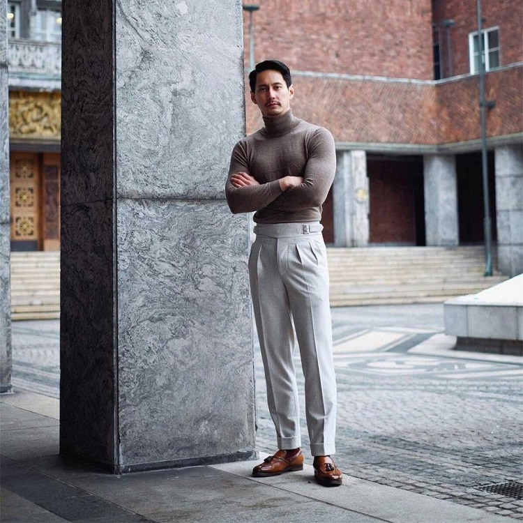 Gợi ý phối đồ áo len và quần Slacks cho nam dịp Tết