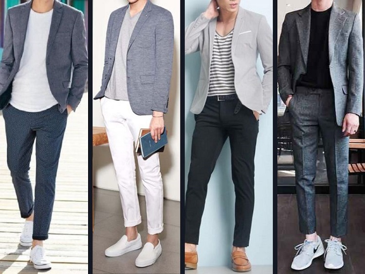 Phối đồ bộ vest và áo thun cho nam dịp Tết