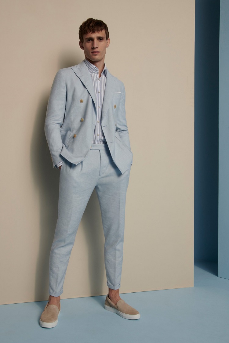Phối đồ bộ Suit màu sáng cho nam dịp Tết
