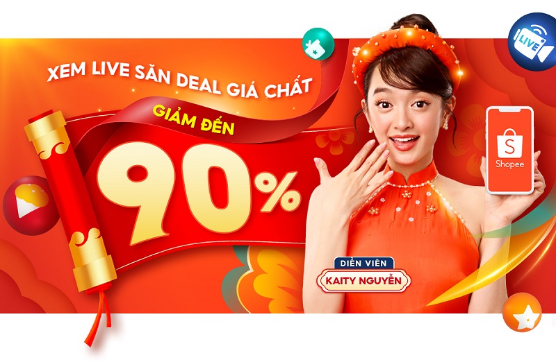 Livestream Shopee giảm giá Tết