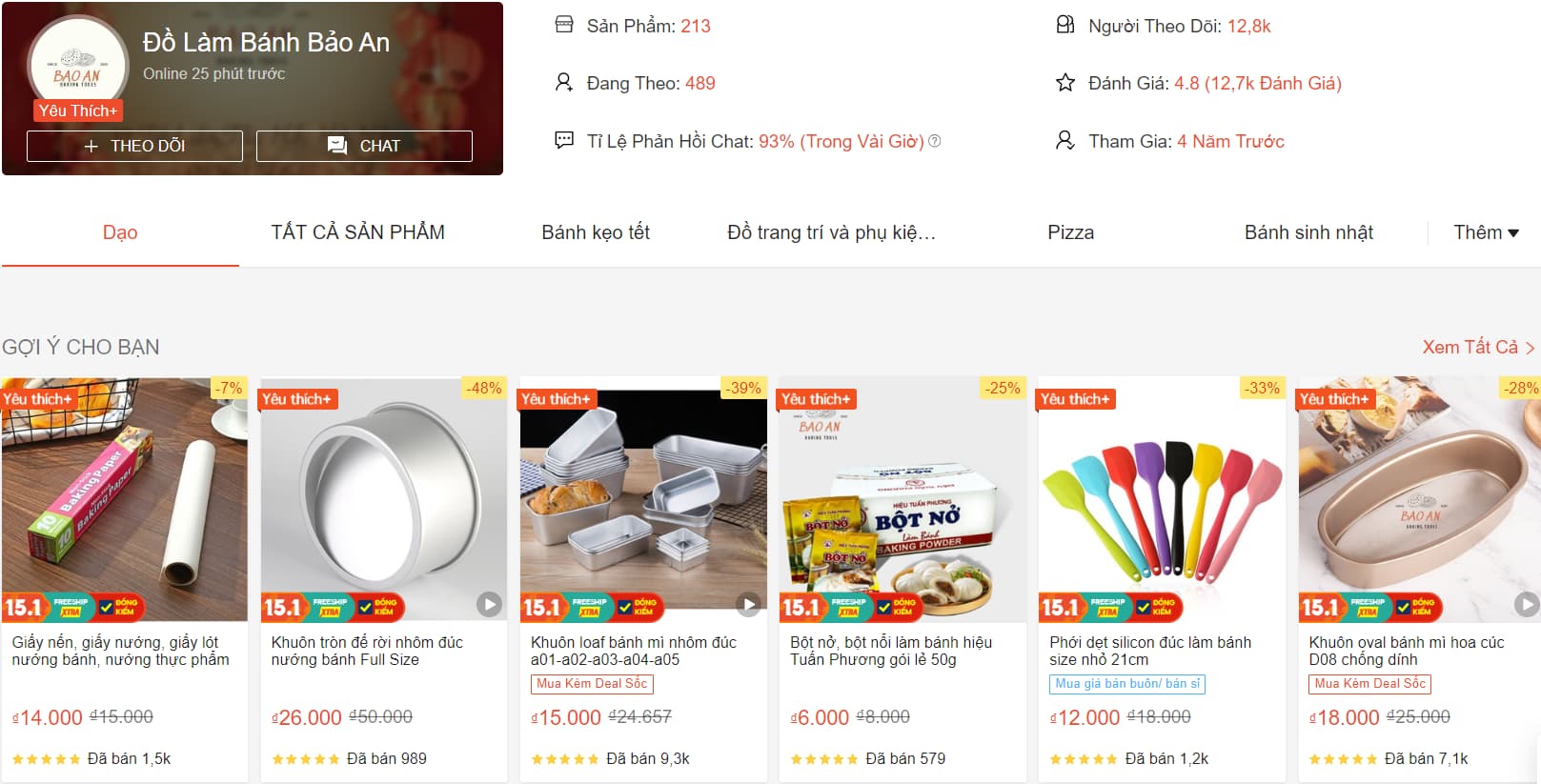 Dụng cụ làm bánh đa dạng tại Shop Bảo An