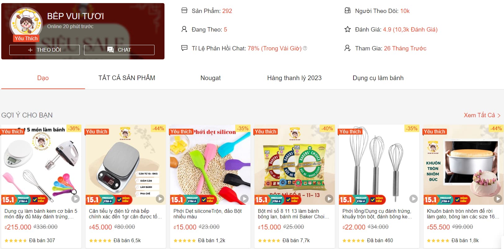 Đa dạng dụng cụ trang trí bánh tại Shop Bếp Vui Tươi