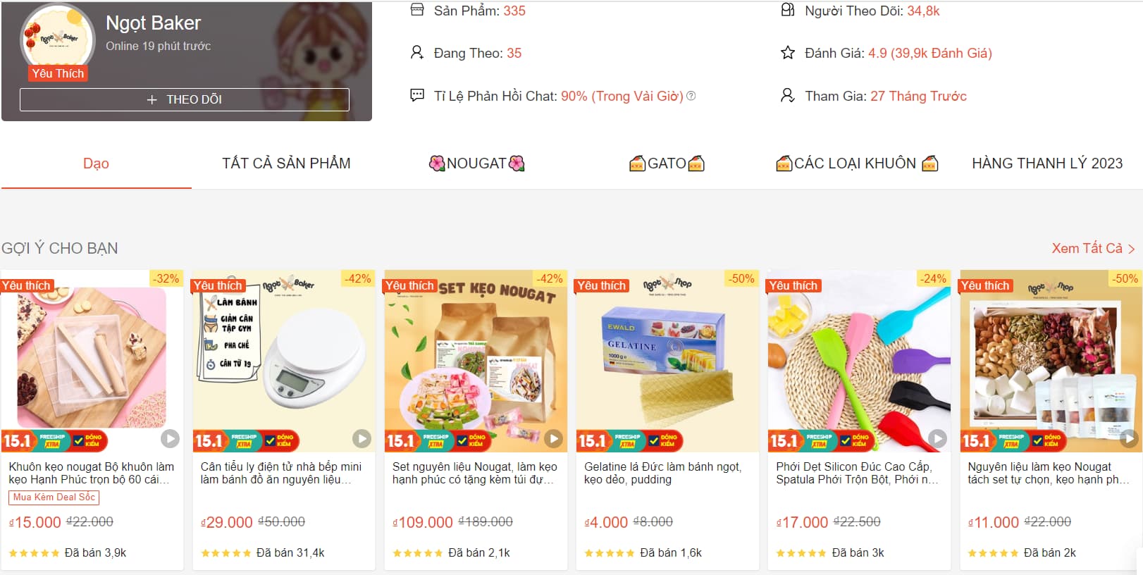 Một số dụng cụ làm bánh cơ bản tại Shop Ngọt Baker