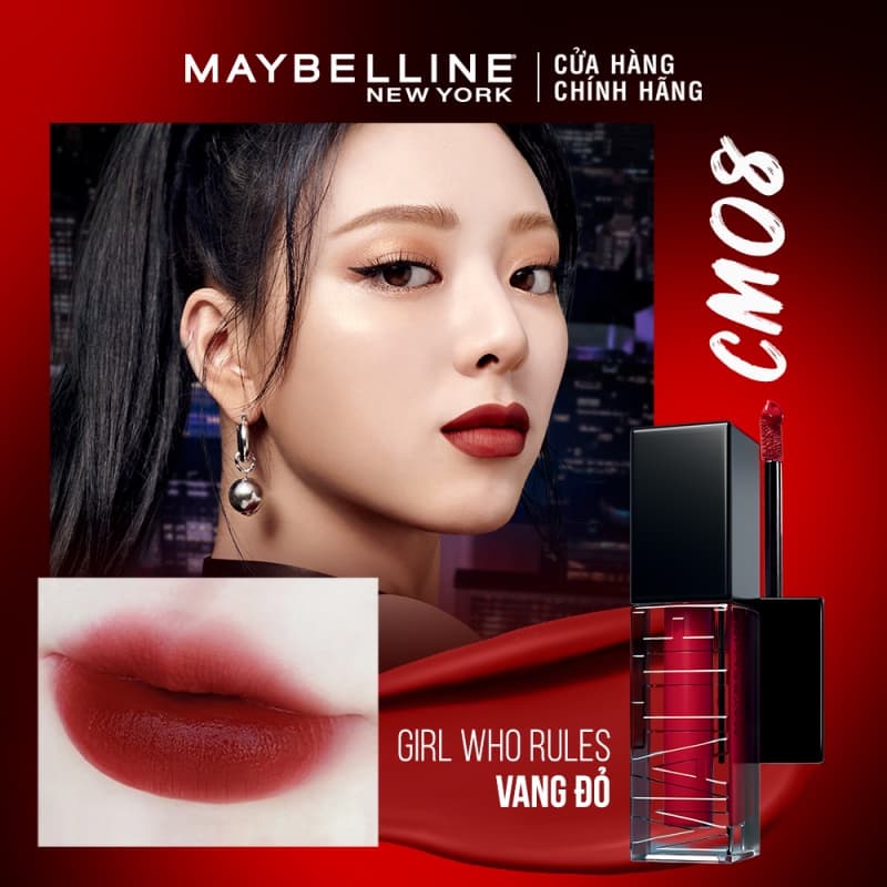 Son kem lì Matte Maybelline - son đỏ Tết 2024