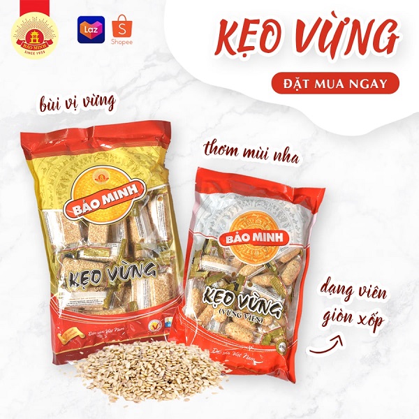 Kẹo vừng thanh Bảo Minh bánh kẹo truyền thống Tết