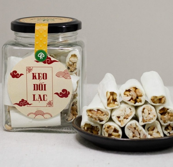 Kẹo dồi lạc thơm giòn vàng ươm
