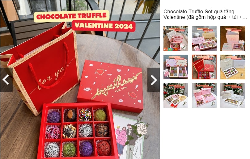 Quà Valentine tặng vợ hoa và socola
