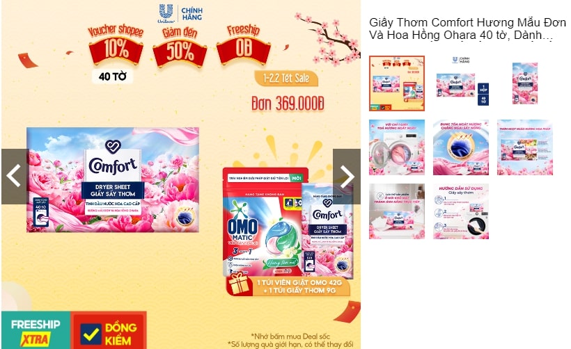 Giấy thơm Comfort hương hoa Ohara