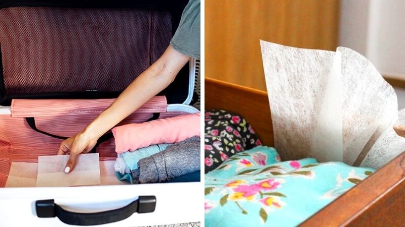 Đặt giấy thơm trong tủ đồ để giữ quần áo thơm lâu