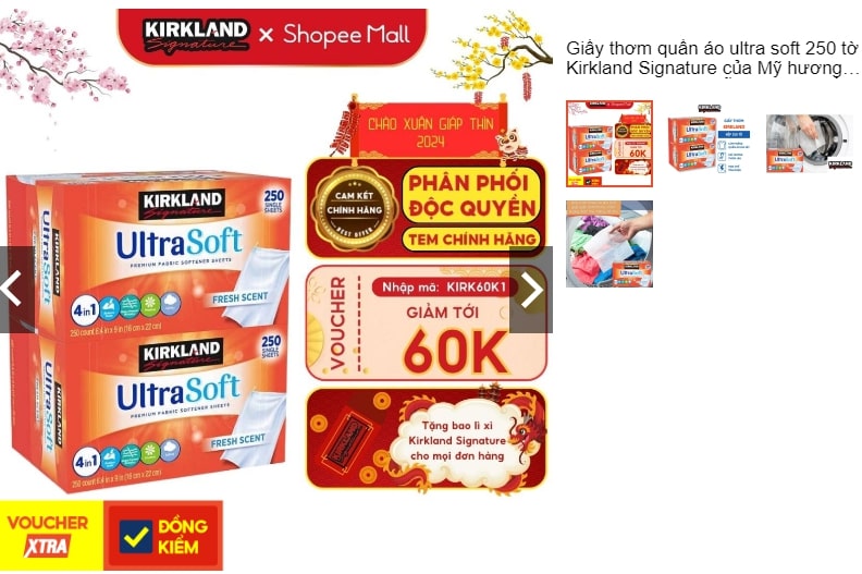 Giấy thơm Ultra Soft Kirkland Signature