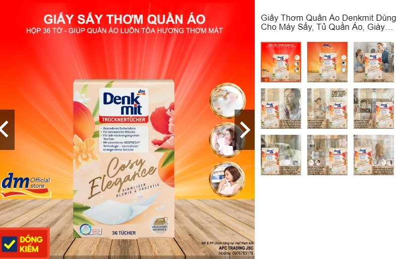Giấy thơm quần áo Denkmit của Đức