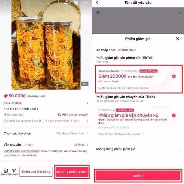 Thanh toán sản phẩm trên TikTok Shop