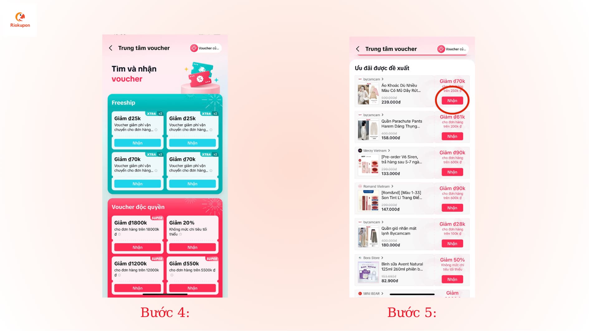 Giao diện mục Phiếu giảm giá trên TikTok Shop