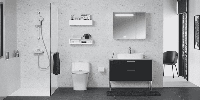 Dọn dẹp phòng tắm sạch sẽ với thiết bị vệ sinh