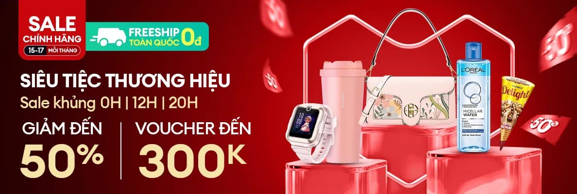 Ảnh minh họa siêu tiệc thương hiệu Lazada 15.3 sale khủng tại 0H 12H 20H