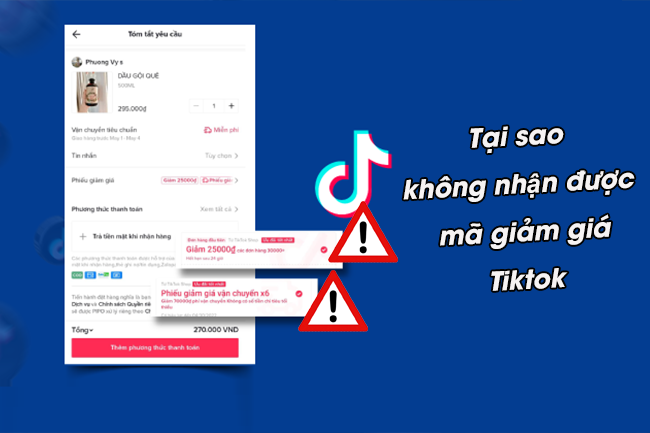 Tại sao không có voucher, mã giảm giá TikTok shop cho tài khoản của bạn?