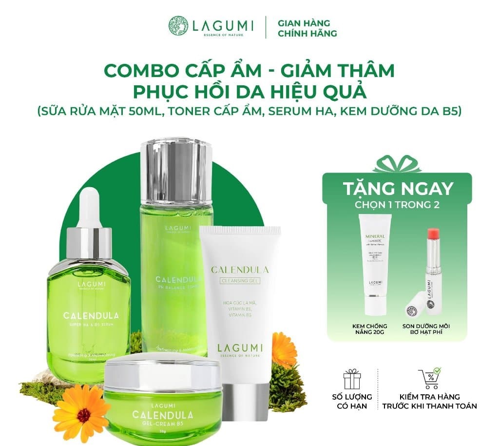 Set skincare mini Lagumi đầy đủ 4 sản phẩm