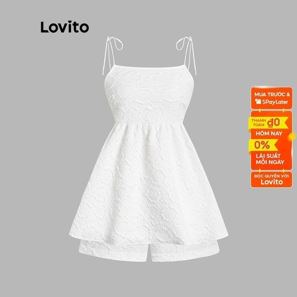 Bộ đồ trắng áo quần đùi LOVITO - outfit đi biển