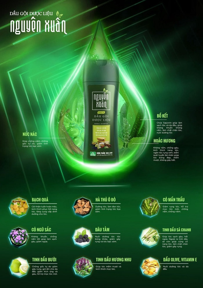 Dầu gội dược liệu Nguyên Xuân dưỡng tóc 600ml