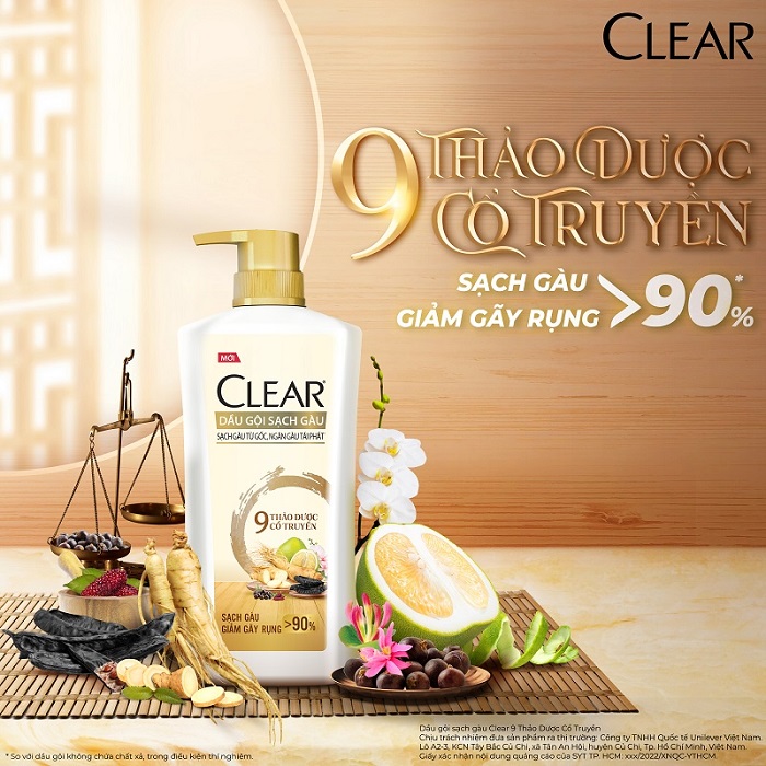 Dầu gội CLEAR 9 thảo dược 630g